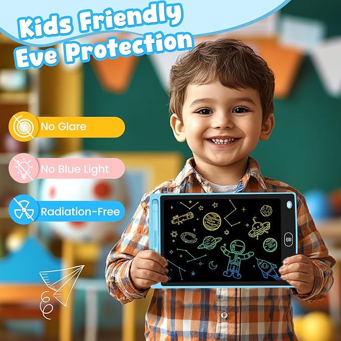 3 Pack LCD Writing Tablet for Kids - Erasable and Reusable Toddler Doodle Board in 8.5 inch, Ideal Drawing Pad for Learning Toy for Ages 3-8, Gift for Girls Boys (3 Pack (Pink,Blue, Green))
