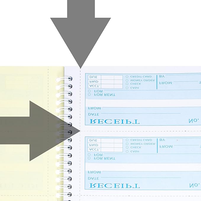 2Pcs,Money Rent Receipt Book,7.9x11.22 Inches,Receipt Book with Carbon Copies,3 Part Carbonless,Cash Receipt Book,100 Sets per Book
