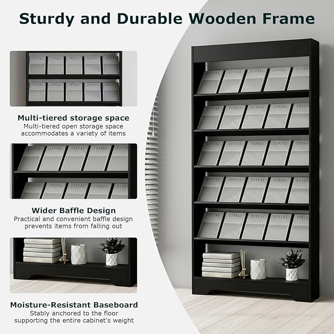 LHIUGE 6-Layer Brochure Display Rack,Freestanding Wooden Magazine Rack,Standing Literature Display Rack Brochure Holder for Home, Office, Retail Display