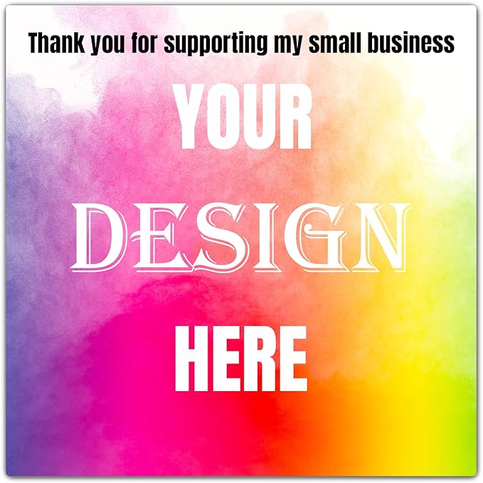 Custom 100-500 Stickers with Any Image Logo and Text - Personalized Labels for Business Logo, Thank You Notes (Square, 3 Inch)