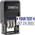 ZIGEL D50 Date Stamp with Your Custom Text - Self Inking Date Stamp - Blue