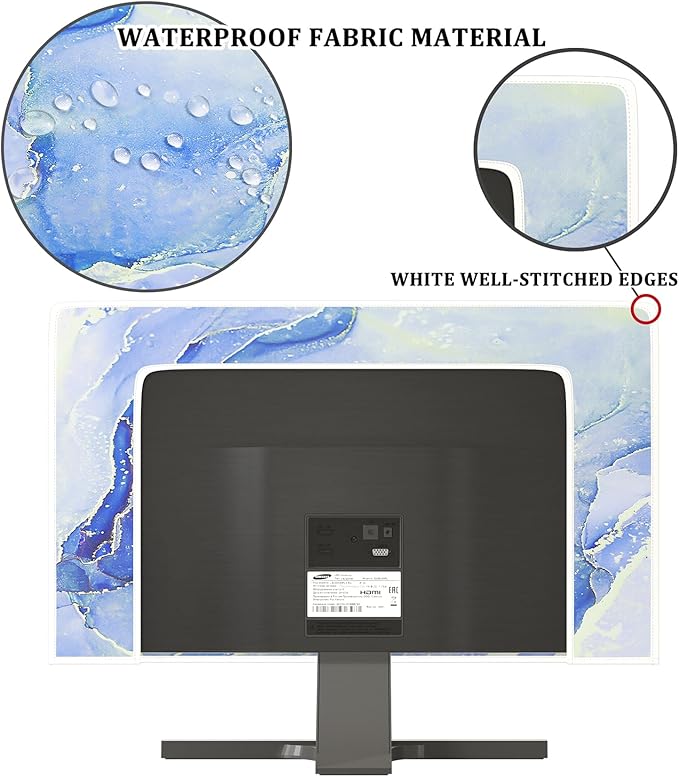 Baocicco Modern Violet Marble Waterproof TV Cover Anti-Static Dustproof Protective Cover for LCD/LED/HD 50, 51, 52 Inch Decorative Monitor Accessories Covers for Television LED LCD OLED TVs Screen