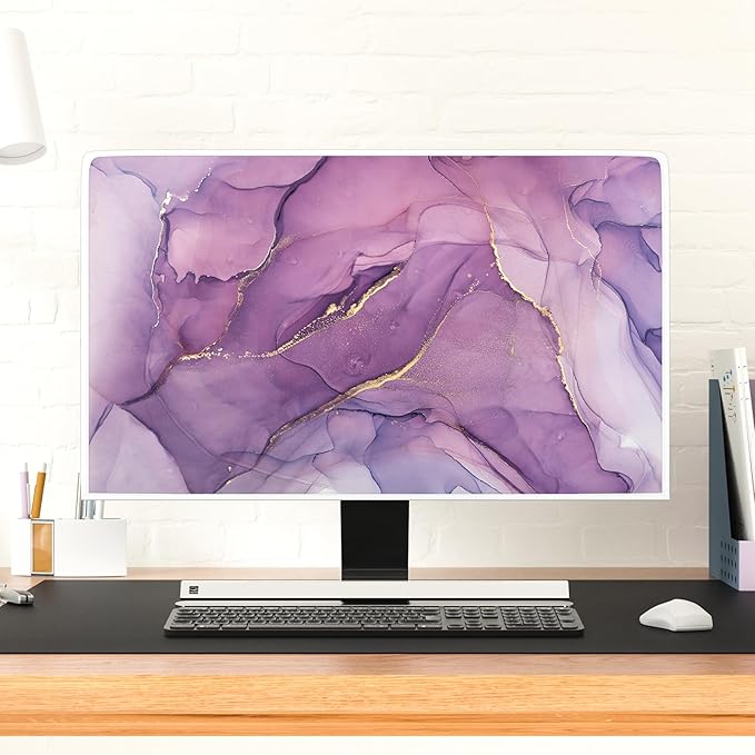 Baocicco Fashion Violet Marble Waterproof TV Dust Cover 70 Inch Anti-Static Dustproof Creative Design TV Screen Cover TV Screen Covers Sleeve Compatible with PC Desktop and TV LED LCD OLED