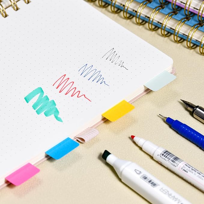 POPRUN Spiral Bullet Dotted Journal Notebook, 7-1/4" x 9-1/2" - 120 GSM Thick Paper, 220 Numbered Pages, Hardcover for Men & Women with Pocket, Index Tabs, 8 Perforated Sheets, Royal Blue