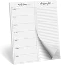 321Done Magnetic Meal Planning Notepad - Large Letter Size (8.5x11) Weekly Menu Planner Tear-Off Refrigerator Fridge Shopping List Meals Grocery Memo Pad - Perforated Monday Start, Made in USA