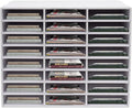 Literature Organizer with 24 Compartments | Adjustable Desktop File Sorter Mail Center for Home, Office & Classroom | PVC Paper Storage Cabinet with Shelves (White, 24 Compartments)