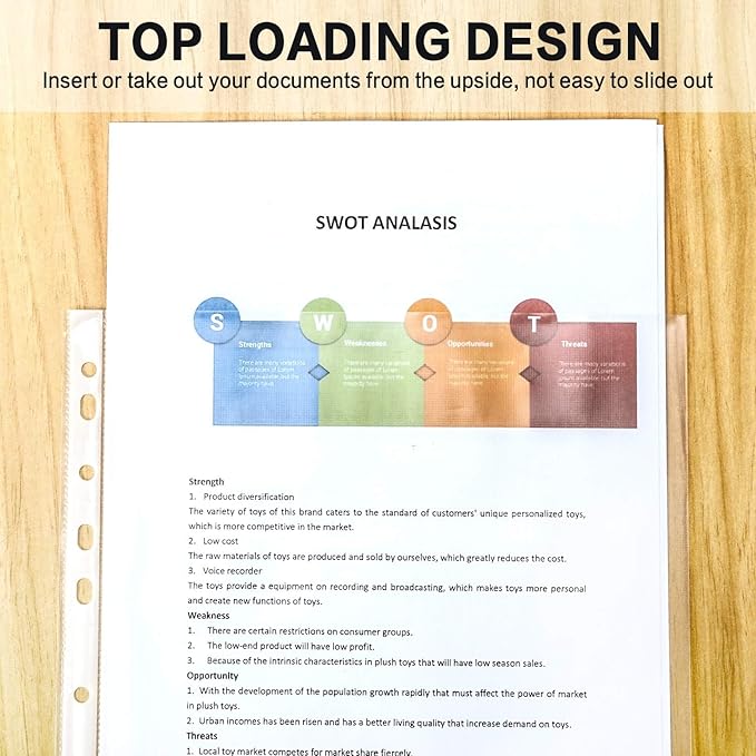 Sheet Protectors, PANDRI 1000 Pack Clear Heavy Duty Plastic Page Protectors Sheet Reinforced 11-Hole Fit for 3 Ring Binder Fits Standard 8.5 x 11 Paper, 9.25 x 11.25 Top Loaded, Excluding Acid