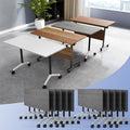Conference Table Flip Top Mobile Conference Room Tables,Folding Conference Table with Wheels,Large Meeting Training Seminar Table Saving Space for Office Classroom(10C,70.8'')