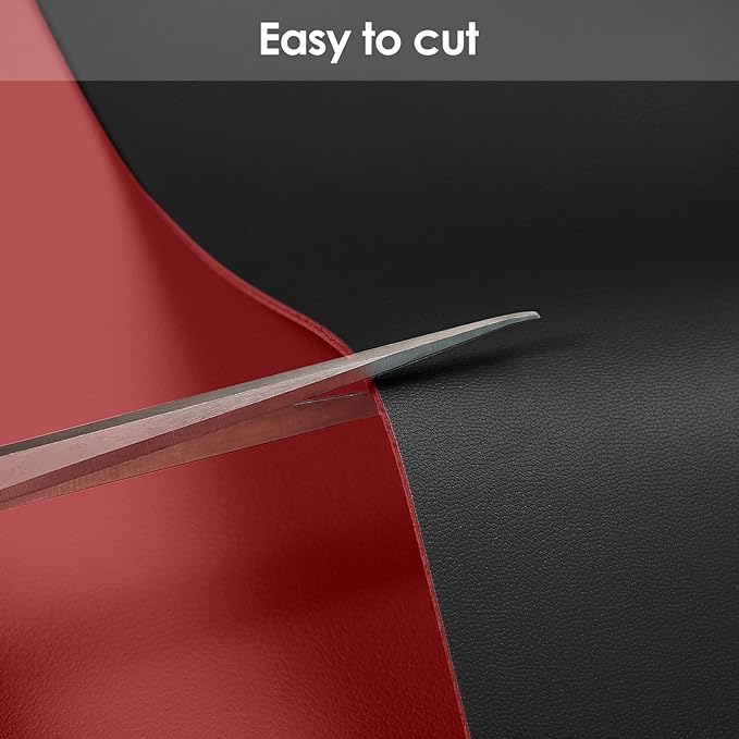 Zinkooat Leather Table Cover,1.8mm Thick,48x72 Inch,Table Protector for Dining Room Table,Dining Table Cover,Table Cover Protector,Table Pads for Dining Room Table(Black+Wine Red,48x72)