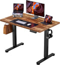 ErGear Height Adjustable Electric Standing Desk, 40 x 24 Inches Sit Stand up Desk, Small Memory Computer Home Office Desk with Two-Piece Desktop (Vintage Brown)