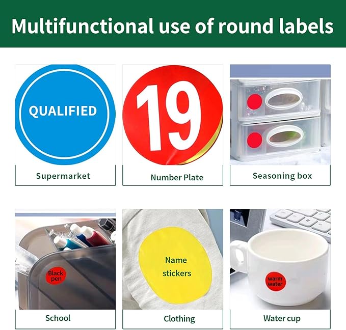 Gemsroyal 1.5 inch Round Labels Printable,Matte White Circle Labels for Printer,1-1/2" Small Printable Stickers,1.5" Blank Round Sticker Paper,40 Sheets,800 Circle Stickers,World Class Materials