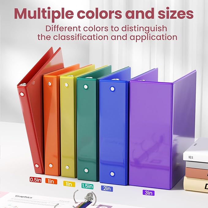 SUNEE 3 Ring Binder 2 Inch 1 Pack, Clear View Binder Three Ring PVC-Free (Fit 8.5x11 Inches) for School or Office Supplies, Cobalt Blue