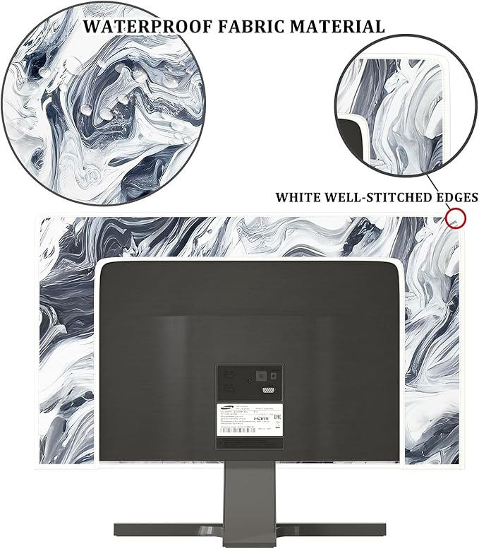 Baocicco Abstract Gray Marble Waterproof 50, 51, 52 Inch Television Cover Anti-Static Dustproof Protective Television Covers for TV Screen Abstract Modern TV Dust Cover for Home LED LCD OLED TVs