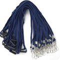 Bird Fiy Lanyards Safety Black Lanyards Neck Flat Premium Breakaway Badge Lanyard with J-Hook for ID Nametag Badge Holder (Navy Blue, 25 PCS)