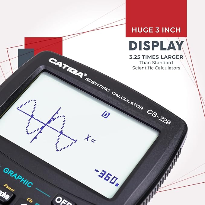 CATIGA CS229 Scientific Calculator with Graphics Functions, Multiple Modes with Intuitive User Interface for Beginners and Advanced Courses, 5 Pack