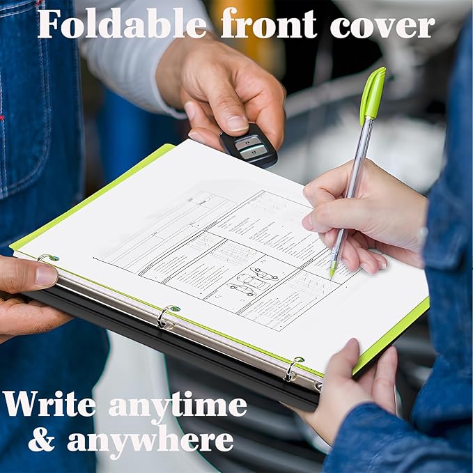 INFUN 1 INCH Telescoping 3 Ring Binder - 12PCS, Portable Plastic Binder with Telescoping Spine ，3 Ring Binders with Foldable Front Cover Holds 8.5" x 11" Paper for School,Office and Homes