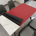 Zinkooat Leather Table Cover,1.8mm Thick,48x72 Inch,Table Protector for Dining Room Table,Dining Table Cover,Table Cover Protector,Table Pads for Dining Room Table(Black+Wine Red,48x72)