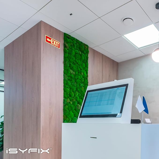 iSYFIX Exit Signs with Directional Left Arrow - 2 Pack 12x4 Inch Glow in the Dark for Business, School, Office, Warehouse - Durable 40 Mil Polystyrene, UV Laminated, Waterproof, Scratch & Fade Resistant