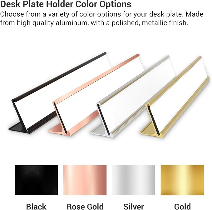 Custom Engraved Desk Plate | Personalized with your Name and Title | Perfect Decor for Office, Business, or Home | Multiple Font and Color Options | 2x8" or 2x10" (Purple w/White Letters, 2x8")