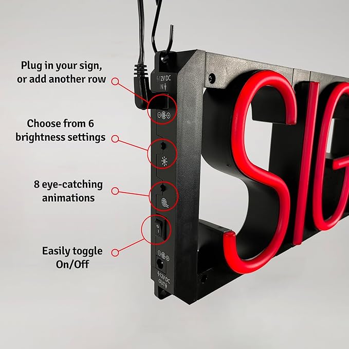 SpellBrite CASHIER Sign | Directional Sign with Neon Look, Red LED Light Source | 25.4" x 6.3"