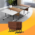 Conference Table Flip Top Mobile Conference Room Tables,Folding Conference Table with Wheels,Large Meeting Training Seminar Table Saving Space for Office Classroom(4D,61'')