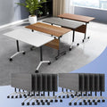 Conference Table Flip Top Mobile Conference Room Tables,Folding Conference Table with Wheels,Large Meeting Training Seminar Table Saving Space for Office Classroom(12C,70.8'')