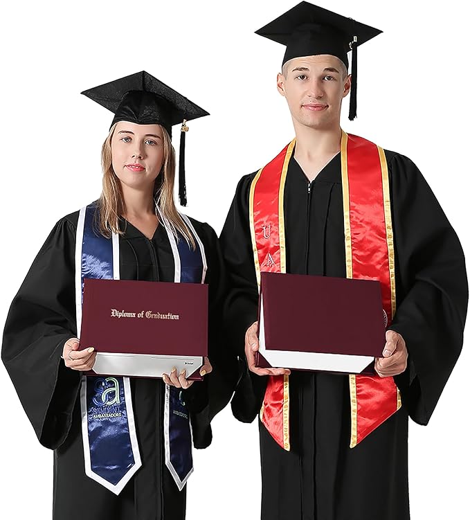 GraduationMall 8.5"x11" Smooth Padded Diploma Cover Certificate Holder Maroon,6-Packs