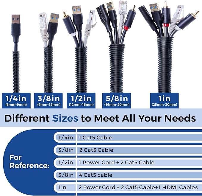 YCLYC Split Wire Loom 1/4 Inch, 13FT Wire Protector Tubing for Cords, Black Flexible Wire Conduit Cover, Cord Protectors from Pets No Chew Electric Wire Cover
