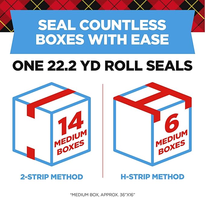 Scotch Heavy Duty Packing Tape, Clear | 1.88 in. x 22.2 yd. | For Shipping | 6 Rolls, Pack of 6