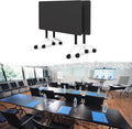Goakwwuz Conference Room Table, Folding Conference Tables,Thicken Grey Tabletop,Flip Top Wooden Seminar Meeting Room Table for Conference Room Offices (2, Black, 55.1”)