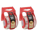 Tape Logic Heavy Duty 2in x 25yd Clear Packaging Tape with Dispenser (2-Pack), Strong Clear Packing Tape Roll Ideal for Shipping & Moving Boxes