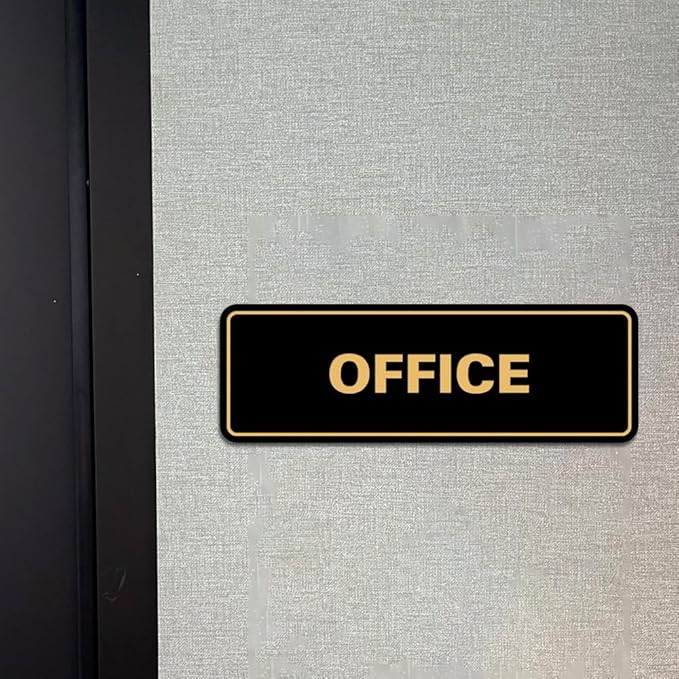 Signs ByLITA Standard Office Sign - Professional Business Signage - Easy to Install (Black/Silver) - Large 10 Pack