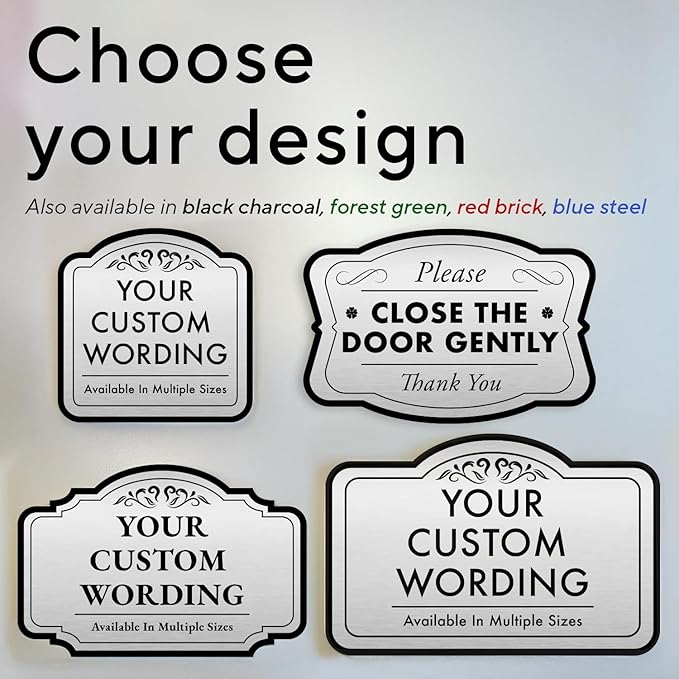 Custom Decorative Outdoor Metal Sign - Personalized Aluminum Sign, Waterproof, Design 2, Metalic Silver 24x24 In