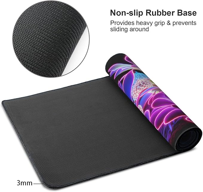 Gaming Mouse Pad,Large Mouse Pads for Desk,Non-Slip Rubber Base Extended Mousepad,XXL Keyboard Mouse Mat,Stitched Edges Computer Keyboard Desk Pad,35.4x15.8inch,Colorful Succulents