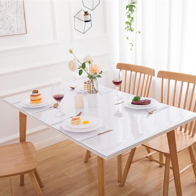 Eisdroma 16 x 60 Inch Plastic Table Cover - Clear Protector, 1.5mm Thick Vinyl, Table Mat for Desks