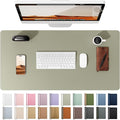 YSAGi Leather Desk Pad Protector, Office Desk Mat, Large Mouse Pad, Non-Slip PU Leather Desk Blotter, Laptop Desk Pad, Waterproof Desk Writing Pad for Office and Home (Olive Beige, 23.6" x 13.8")