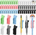 VZZNN 60 Pack Adhesive Pen Holder Clips, Colorful Silicone Pencil Holders for Desk, Wall, Whiteboard & Office Organization, Fits Markers, Pens, Pencils (60 Count, Six colors)