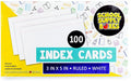School Supply Boxes | 3x5 White Index Cards (100 ct.) | 20 Pack | Lined in Front, Blank in Back