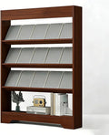 LHIUGE 4-Layer Brochure Display Rack,Freestanding Wooden Magazine Rack,Standing Literature Display Rack Brochure Holder for Home, Office, Retail Display