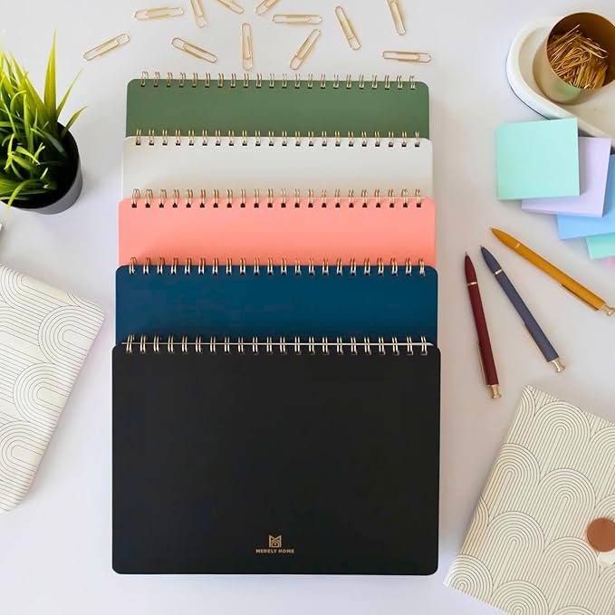 Merely Home Undated Weekly Planner | 8.25” x 11.75” Work To-Do Notebook | ADHD Academic Organizer | Multi-Layout | Men and Women Planner | College Supplies | Black | Landscape Layout
