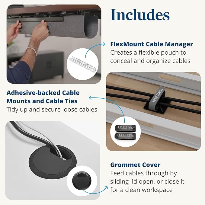 UPLIFTDESK V3 2-Leg White Laminate Wood Standing Desk – Adjustable Height, Advanced 1-Touch Memory Keypad, Under Desk Cable Management, Wire Grommets & Rocker Board (Black C-Frame, 60 x 30 inch)