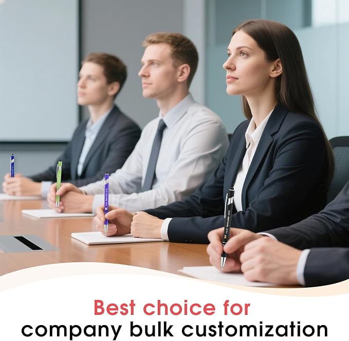 ENOMY Personalized Pens Bulk Free Engraved with Logo/Name/Message Black Ink Custom Pens Customized Stylus Ballpoint Pens Ideal Gifts for Business Anniversary (200)
