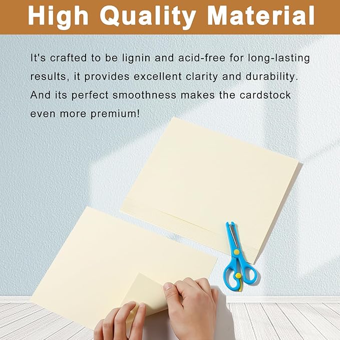 Silunkia 120 Sheets Cream Cardstock 8.5 x 11 Off White Paper, 250gsm/92lb Ivory Card stock Certificate Paper for DIY Cards Making, Menus, Business Cards, Greeting Cards, Invitations
