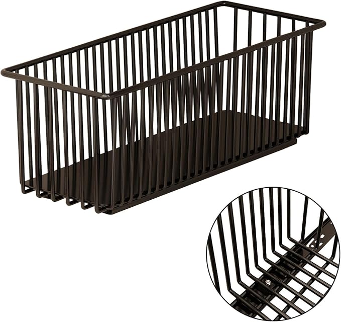 TrailBlaze Heavy Duty Pull Out Wire Storage Baskets for Kitchen Cabinets – Carbon Steel Slide-Out Drawers – Undershelf Pantry & Bathroom Organizer – Easy Install