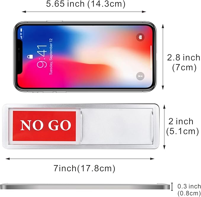 Go/No Go Door Sign Indicator for Office, Home, Restroom, Conference Room. Room Status Tells Whether Go No Go (Silver)