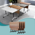 Conference Table Flip Top Mobile Conference Room Tables,Folding Conference Table with Wheels,Large Meeting Training Seminar Table Saving Space for Office Classroom(4B,47.2'')