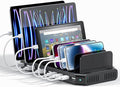 Alxum 60W 10 Port USB Charging Station Multiple Charger Station, USB Organizer Stand for iPad, iPhone Xs Max, X, 8 Plus, Samsung Galaxy, Google Pixel, LG stylo, Black (60W)