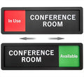 Conference Room Sign – In Use/Available Slide Switch Sign, Premium Durable Acrylic Material, Super Strong Self-Adhesive, Quick Installation, Suitable For Your Home And Business (9×3 Inches, Black)