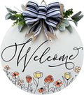 Wood front door sign Wood sign Home decor Welcome sign Sign for front door House warming gift Wedding gift (Wildflower 3.0-UV026(A1) P002, 11" Width)