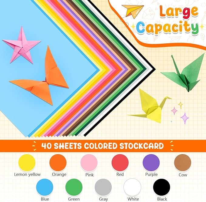 Colored Card Stock, 180GSM 65LB Color Cardstock Paper, 40 Sheets 8.5 x 11 Inch Craft Construction Paper Bulk for Card Making, Scrapbooking, DIY Crafts, Printing, School & Office(Lemon Yellow)